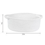 ABenkle Small Woven Storage Basket with Handles - 12"x8"x5", Decorative Rope Bin for Home Organization, Cat & Dog Toys, Shelf Storage, Gift Basket - White
