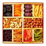 Cerez Pazari Dried Fruit and Nuts Gift Basket, Gourmet Holiday Gift Box Variety Of 10, Healthy Party Snack, Elegant Orange Box, 1.43 lbs