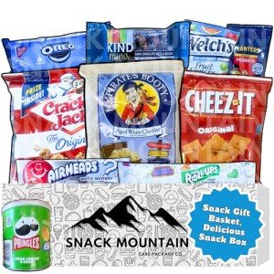 Snack Mountain Ultimate Care Package, Variety Pack for College Students, Dorms, Movie Nights, Gift Box of Mixed Treats, Food for Office, Easter Basket Stuffer, Easter Candy & Snack Care Package