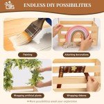 GiftAmaz Wooden Baby Shower Crate Closet, Baby Storage Crate Hamper with Handle, Basket for Baby Shower Gifts, Welcome Gift Basket for Newborn Boys Girls, Pregnancy Gifts for New Parents