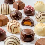 Easter Chocolate Gift Basket, Candy Food Gifts Arrangement Platter, Gourmet Snack Gift Bow Tin Box, Present Idea, Stocking Stuffer, Corporate Him & Her, Men Women Family Parties- Gourmet Belgian Truffles- Pink- Bonnie & Pop