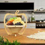 Anna and Sarah Large Size Dried Fruit Gift Basket, Healthy Gourmet Fruit Box, Holiday Food Tray, Medjool Dates, Apricot, Prunes, Mango, Pineapple, Kiwi, Pear and Raisin, Birthday, Mom, Dad, in Bamboo Basket