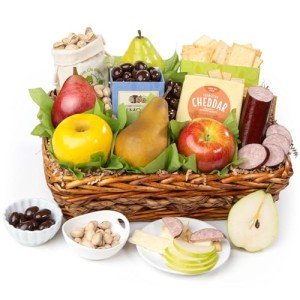 Fruit, Cheese & Meat Classic Gift Basket by Fruitfully For Father's Day, Birthday, Thank You, Sympathy