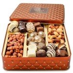 Easter Snack Assortment Gift Basket- Chocolate Easter Eggs, Candy and Nuts Gift Tin- Gourmet Treat Variety Present– Best Gift Idea for Men, Women, Kids, Family- Bonnie and Pop