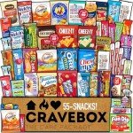 CRAVEBOX Snacks Box Variety Pack Care Package (55 Count) Easter Gift Basket Adults Kids Guys Girls Women Men Boyfriend Candy Birthday Cookies Chips Teenage College Student Food School
