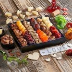 Happy Birthday Dried Fruit & Nuts Gift Basket Arrangement Platter, Gourmet Food Snack Box, Birthday Care Package, Healthy Kosher, Her Him (9 Assortments)