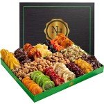 Dried Fruit & Nuts Gift Basket - Extra Large Selection of 18 Food Tray - Assorted Food Gift Box for Thanksgiving, Family, Men, Women, Husband, Sympathy, Men & Women.