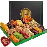 Dried Fruit & Nuts Gift Basket - Extra Large Selection of 18 Food Tray - Assorted Food Gift Box for Thanksgiving, Family, Men, Women, Husband, Sympathy, Men & Women.