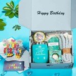 Happy Birthday Gifts for Women,Bath Relaxing Spa Gift Basket for Her, Mom, Sister, Female Friends, Daughter,Unique Wine Gift Set Idea for Women Who Have Everything