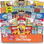 Snack box care package Candy Variety Pack snack Box (60 Count) Gift Baskets for Kids Adults Teens Family College Student - Crave Food Birthday Arrangement Candy Chips Cookies