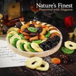 Dried Fruit Gift Basket – Gourmet Dry Fruit Tray in Wooden Platter – Healthy Snack Food Gift Basket for Women and Men – Perfect for Birthday, Holiday, Corporate, Thank You Present