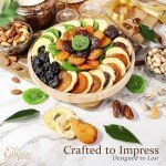 Dried Fruit Gift Basket – Gourmet Dry Fruit Tray in Wooden Platter – Healthy Snack Food Gift Basket for Women and Men – Perfect for Birthday, Holiday, Corporate, Thank You Present