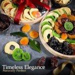 Dried Fruit Gift Basket – Gourmet Dry Fruit Tray in Wooden Platter – Healthy Snack Food Gift Basket for Women and Men – Perfect for Birthday, Holiday, Corporate, Thank You Present