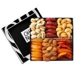Oh! Nuts Dried Fruits and Nuts Gift Basket - Premium, Healthy Assortment of Nuts & Dried Fruits, Grown and Traditionally Crafted in the USA, Sealed Fresh in Individual Packs (Black box)