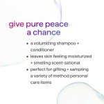 Method Body Wash and Hair Care Gift Set, Pure Peace, 3.4 oz Travel Size Bottles