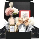Birthday Gifts for Women,Mothers Day Gifts for Mom,Includes Scented Candle Reed Diffuser Fuzzy Socks Snow Globe Decor Flowers Gift Wrap Boxes