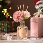Birthday Gifts for Women,Mothers Day Gifts for Mom,Includes Scented Candle Reed Diffuser Fuzzy Socks Snow Globe Decor Flowers Gift Wrap Boxes