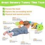 Baby Sensory Toy 0-6 Month Music Animal Stuffed Plush Caterpillar Toy for Infant 0-3-6 Month Tummy Time with Baby Mirror Crinkle Rattle 6-12 Month Newborn Boy Girl Easter Basket Stuffers Shower Gifts