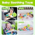 Baby Sensory Toy 0-6 Month Music Animal Stuffed Plush Caterpillar Toy for Infant 0-3-6 Month Tummy Time with Baby Mirror Crinkle Rattle 6-12 Month Newborn Boy Girl Easter Basket Stuffers Shower Gifts