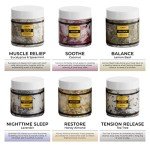 Epsom Bath Salts Gift Set, Relaxing Spa Salt W/Essential Oils, Mothers Day Gifts for Mom, Wife - Lavender, Eucalyptus, Lemon Basil, Coconut, Tea Tree, Honey Almond Salt, Self Care Gifts for Women