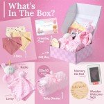 Baby Shower Gifts for Girls - Premium 10-Piece Baby Bundle | Baby Girl Gifts & Baby Gifts for Girls Newborn 0-6 Months | Keepsake Set with Blanket, Bibs, Lovey, Rattle & More