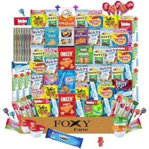 Foxy Fane 100-Count Holiday Snack Box – Variety Pack of 100 Snacks & Treats for Easter, Mother’s Day, Cinco de Mayo, Father’s Day & Christmas – Great Gift for Family, Friends & Office