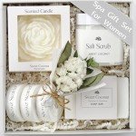 LaurGifts Sweet Coconut Spa Gift Baskets for Women – Luxury Birthday Bath Gifts for Mom, Wife, Sister, Friend - Self-Care and Relaxation Mother’s Day Gifts - Gift Baskets for Her for All Occasions