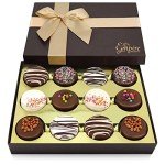 Gourmet Cookies Gift Basket - Delicious Chocolate Gift Basket Great for Birthday Treats for Women and Men - Fancy Chocolate Covered Cookies for Gifting, 12 Count