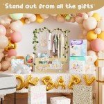 Baby Shower Gifts Basket Wooden Crate, Personalized Wooden Letters and Baby Clothes Hangers New Born Baby Girl Boy Gifts Vine Decorations Cute Closet with Handle Pregnancy Gifts for New Mom Parents