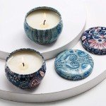 Set of 16 Small Scented Candles Soy Wax Aromatherapy Candles 2.5 OZ Portable Tin Candles with Lid, Relaxation Gifts Basket for Mother, Women, Friends and Coworkers …