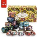 Set of 16 Small Scented Candles Soy Wax Aromatherapy Candles 2.5 OZ Portable Tin Candles with Lid, Relaxation Gifts Basket for Mother, Women, Friends and Coworkers …