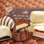 Chocolate Gift Basket, Candy Food Gifts Arrangement Platter, Gourmet Snack Gift Bow Tin Box, Present Idea, Stocking Stuffer, Corporate Him & Her, Men Women Family Parties- Gourmet Belgian Truffles- Brown- Bonnie & Pop