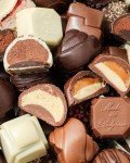 Chocolate Gift Basket, Candy Food Gifts Arrangement Platter, Gourmet Snack Gift Bow Tin Box, Present Idea, Stocking Stuffer, Corporate Him & Her, Men Women Family Parties- Gourmet Belgian Truffles- Brown- Bonnie & Pop