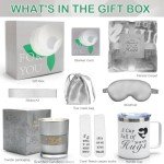 COHSRMN Get Well Soon Gift Basket for Women, Sympathy & Self Care Package, Candle Gift Set with Scented Candle, Mug, Eye Mask, Socks & Blanket