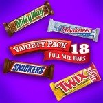 Mars SNICKERS, TWIX, MILKY WAY & 3 MUSKETEERS Individually Wrapped Variety Pack Full Size Milk Chocolate Candy Bars Bulk Assortment, 33.31 oz, 18 Bars