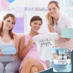 Baby Gift Set Baby Shower Gifts Basket for Newborns New Born Baby Boy Gift Set Blue Baby Gift Basket with Baby Rattle Muslin Towel Security Blanket Gender Reveal Gifts for Baby Girls Boys