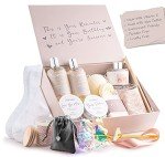 Birthday Gifts for Women, Birthday Spa Gift Basket for Women, Luxury Birthday Spa Gift Box with Vit E, Rich Bath Essentials, Diffuser, Candle, Sterling Silver CZ Heart Necklace, 24k Flower Rose & More