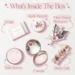 LaurGifts Orchid & Jasmine Spa Gift Baskets for Women – Luxury Birthday Bath Gifts for Mom, Wife, Sister, Friend - Self-Care and Relaxation Mother’s Day Gifts - Gift Baskets for Her for All Occasions