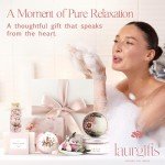 LaurGifts Orchid & Jasmine Spa Gift Baskets for Women – Luxury Birthday Bath Gifts for Mom, Wife, Sister, Friend - Self-Care and Relaxation Mother’s Day Gifts - Gift Baskets for Her for All Occasions