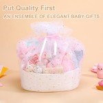 27-Piece Baby Girl Shower Gift Basket Set - Newborn Essentials, Large Pink Gift Basket With Rattle, Swaddle, Diaper Caddy Organizer