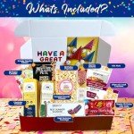 GiftWorld Happy Birthday Box For Him or Her Includes Delicious Meats, Cheese, Pretzels, Popcorns, Cookies, and More | Meat and Cheese Gift Basket - Charcuterie Board Food, Birthday Food Gifts Assortment For Men, Women, Brother, Sister, Daughter, Son, Mom, Dad and Celebrations