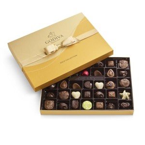 Godiva Assorted Chocolate Gift Box- Milk, White and Dark Chocolate with Caramel and Nuts, Gourmet Chocolate Candy Gift Basket for Easter, Mother’s Day, Birthday and Anniversary, Gold Ribbon, 36-Piece