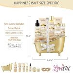 Mother's Day Spa Gift Basket for Women, Vanilla Bath & Body Set, Christmas & Birthday Gift, Includes Shower Gel, Body Lotion, Hand Cream, Body Scrub, Message Oil, Candle, Eye Mask, Confetti
