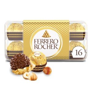 Ferrero Rocher, 16 Count, Premium Gourmet Milk Chocolate Hazelnut, Individually Wrapped Candy for Gifting, Mother's Day Gift, 7 oz