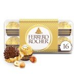 Ferrero Rocher, 16 Count, Premium Gourmet Milk Chocolate Hazelnut, Individually Wrapped Candy for Gifting, Mother's Day Gift, 7 oz