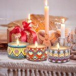 3 Packs Scented Candles Set, Soy Wax Stress Relief Aromatherapy Candles, Relaxation Gift Baskets for Women, Great Gift Ideal for Thanksgiving Christmas House Warming and Birthday