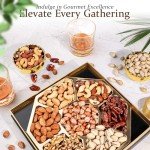 Nuts Gift Basket - Gourmet Nut Mix Gift Box, 7 Section Snack Basket with Assorted Nuts, Premium Nut Mix, Thoughtful Gifts for Holidays, Birthdays and Special Occasions