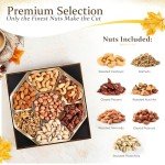 Nuts Gift Basket - Gourmet Nut Mix Gift Box, 7 Section Snack Basket with Assorted Nuts, Premium Nut Mix, Thoughtful Gifts for Holidays, Birthdays and Special Occasions