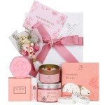 EXTALOW Spa Gifts for Women Bath and Body Gift Basket Mothers Day Gifts Rose Home Spa Set Self Care Gifts for Mom Sister Her Wife Birthday Gift for Women Spa Kit Care Package Thank You Gifts