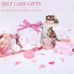 EXTALOW Spa Gifts for Women Bath and Body Gift Basket Mothers Day Gifts Rose Home Spa Set Self Care Gifts for Mom Sister Her Wife Birthday Gift for Women Spa Kit Care Package Thank You Gifts